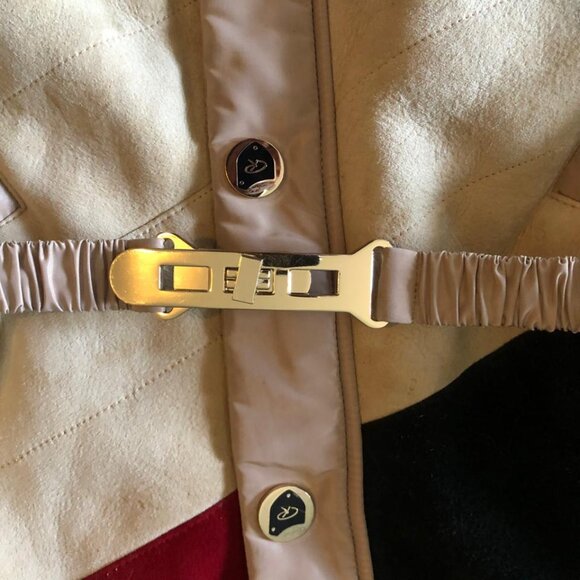 Children Sheepskin Coat Jacket with Hood Trimmed Natural Fur Size 128 & Belt - Picture 4 of 5